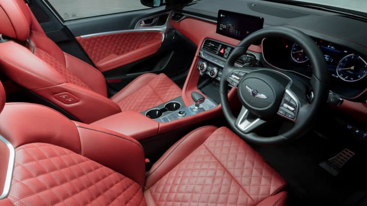 Grey Genesis G70 Shooting Brake with red leather seats