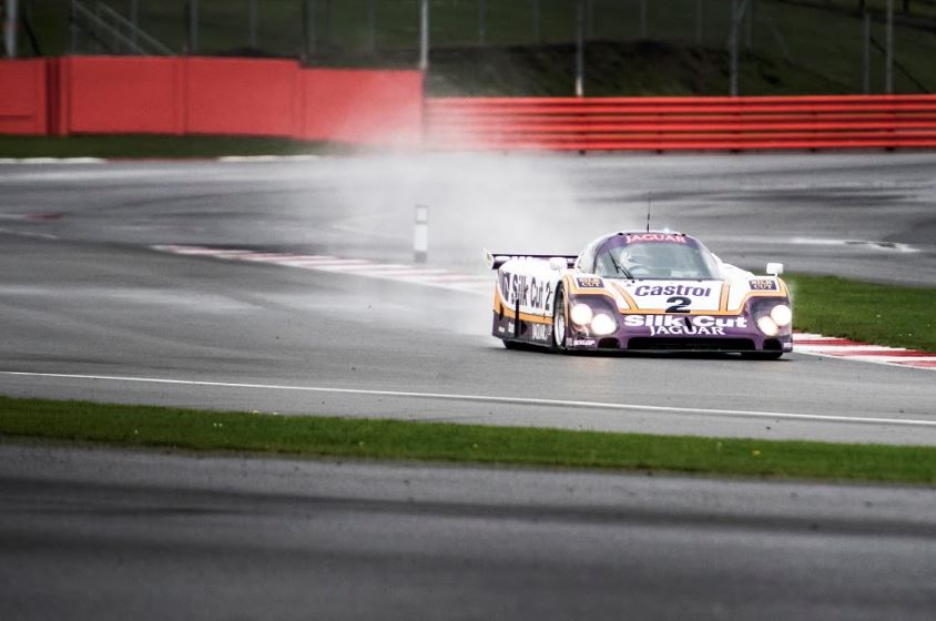 Jaguar XJR-9 on the track at Le Mans Classic.