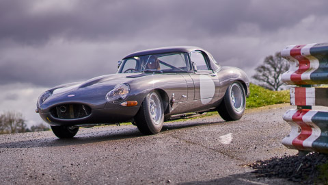 Jaguar E-Type on track