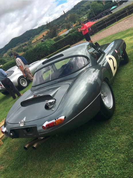 Rear view of the Jaguar Lightweight E-Type.