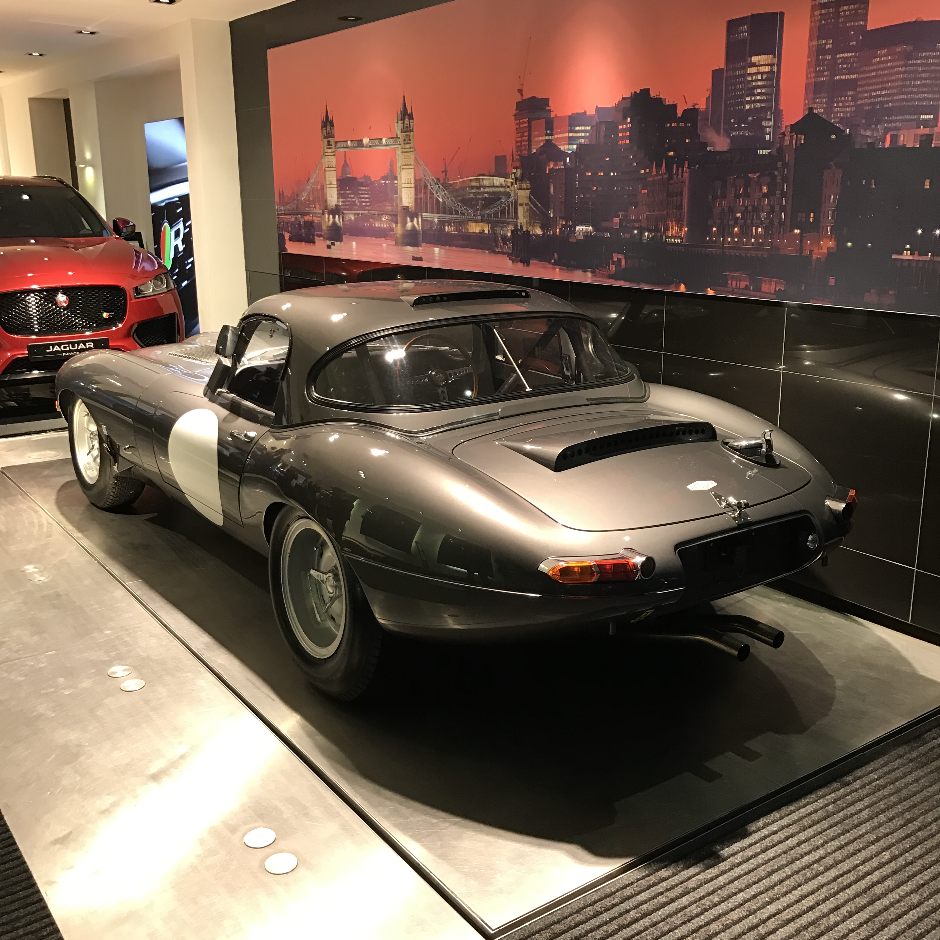 Lightweight E-Type emerges into the basement.