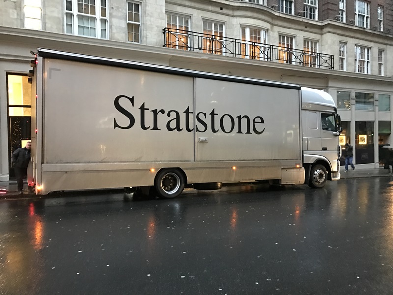 Stratstone Transporter arrives to collect the Lightweight E-Type.