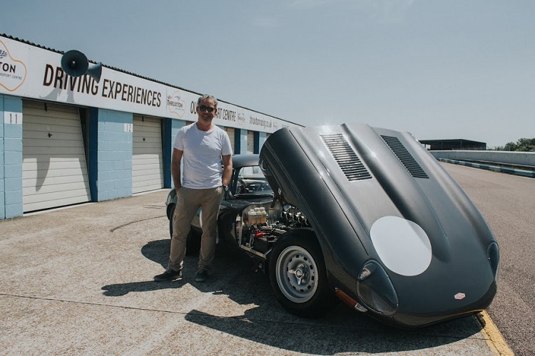 Giles English with the Stratstone Lightweight E-Type.