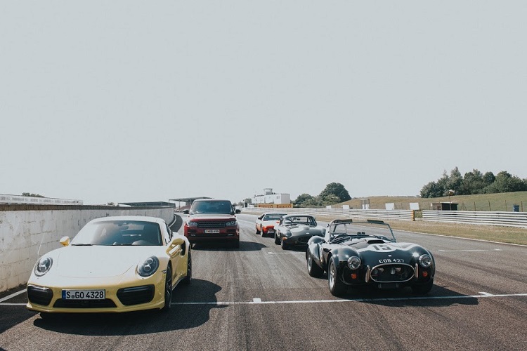 Six cars at Thruxton Circuit for Vanity Fair.