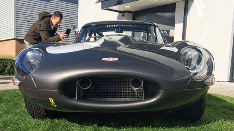 Jaguar E-Type Lightweight at car Cafe Wilmslow