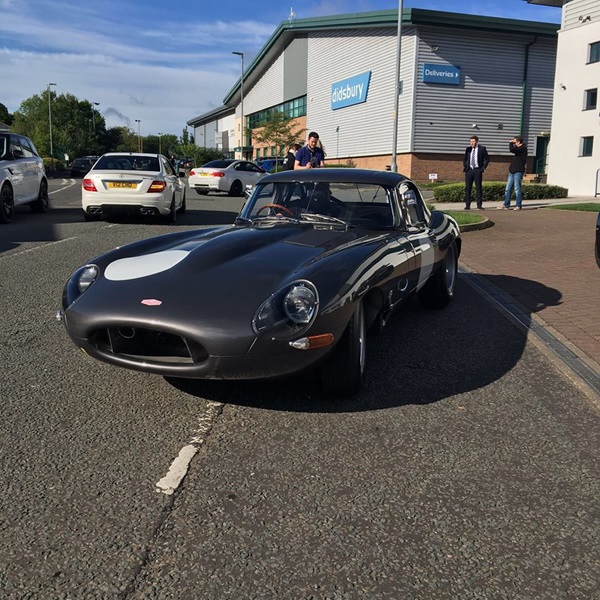 Stratstone's Jaguar Lightweight E-Type at Car Cafe Wilmslow.