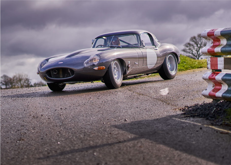Jaguar Lightweight E-Type at Shelsley Walsh hillclimb.