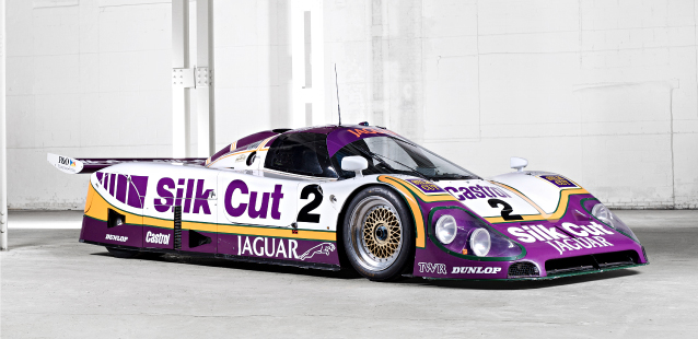 Jaguar XJR-9 in white and purple.