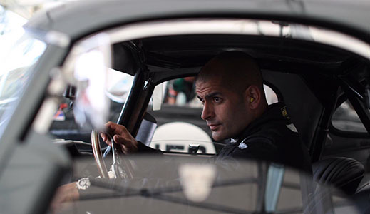 Chris Harris in the Stratstone Jaguar Lightweight E-type at Le Mans Classic.