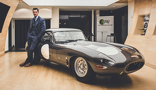 David Gandy visits the Jaguar E type.