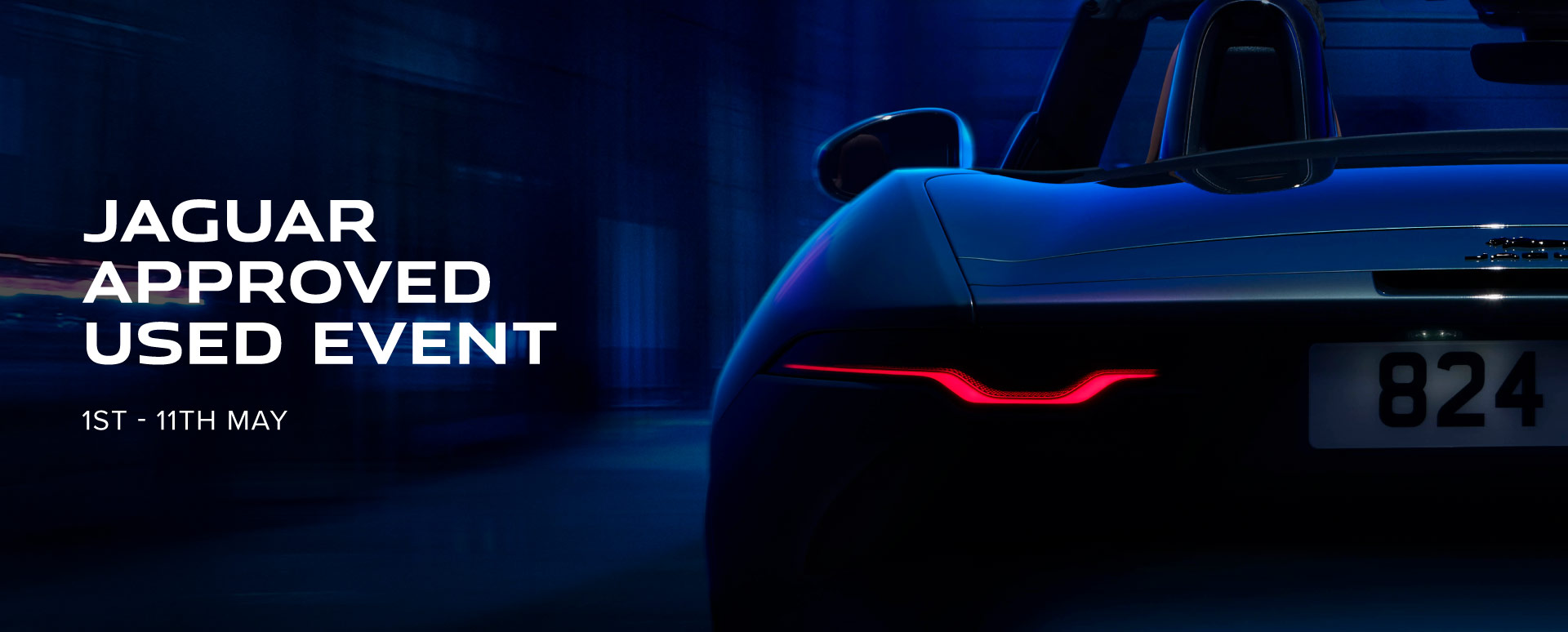 Jaguar Rear Lights With Event Title and Dates