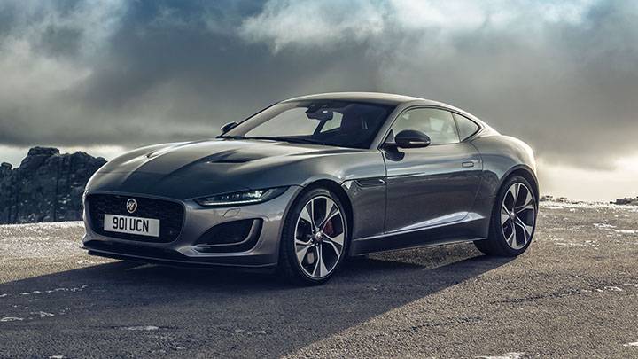 Grey Jaguar F-TYPE Parked On Mountain Road