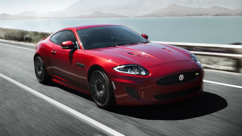 Red Jaguar XK Driving