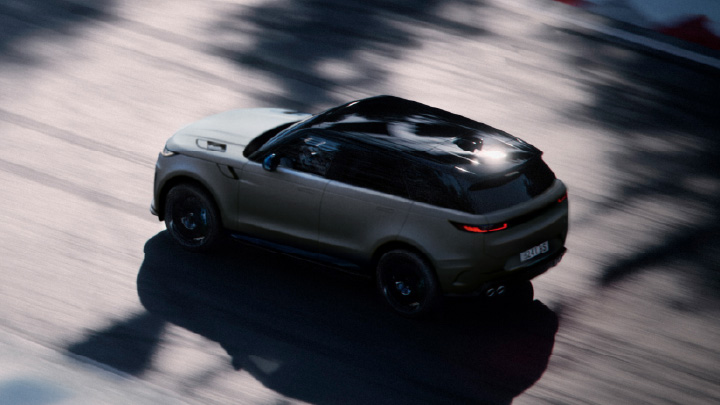 Range Rover Sport SV aerial view driving