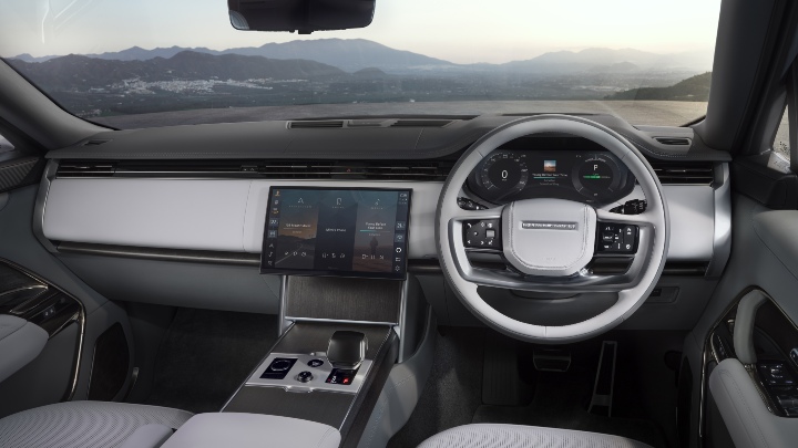 Range Rover Electric interior white dashboard