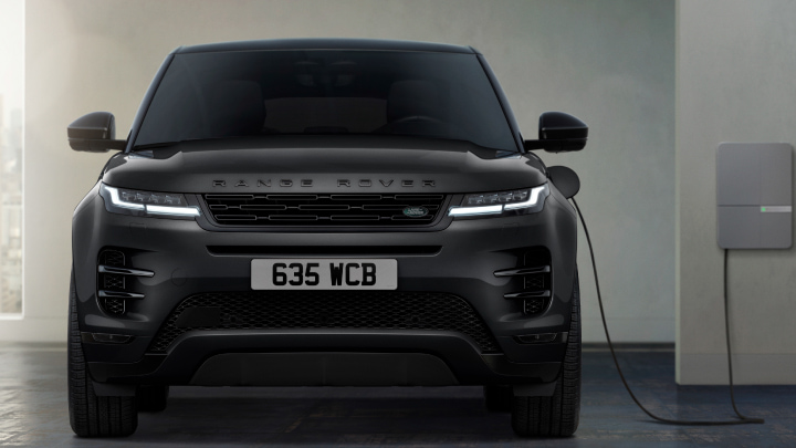 Black Range Rover Evoque Hoxton Edition Charging