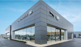 Outside Land Rover Cardiff.