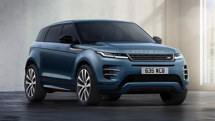 Blue Range Rover Evoque Front Static