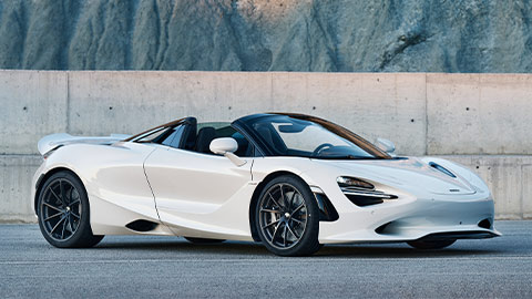 White McLaren 750S Spider Parked On Road