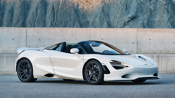 White McLaren 750S Spider Parked On Road