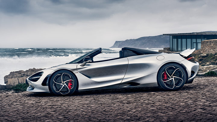 Silver McLaren 750S Spider Side Static