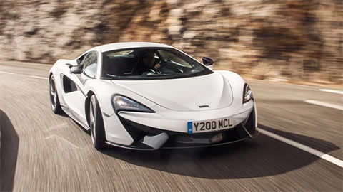 White McLaren 540C Driving