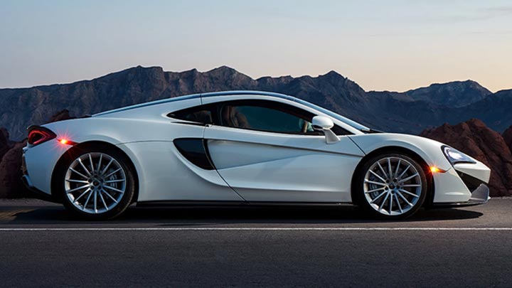 White McLaren 570GT Side