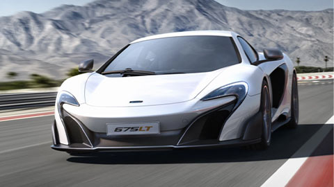 White McLaren 675LT Driving