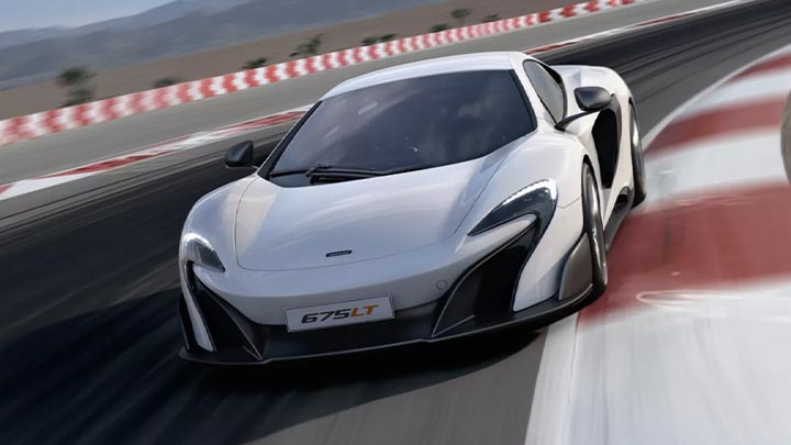 White McLaren 675LT Driving On Track