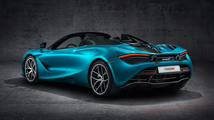 Blue McLaren 720S Rear