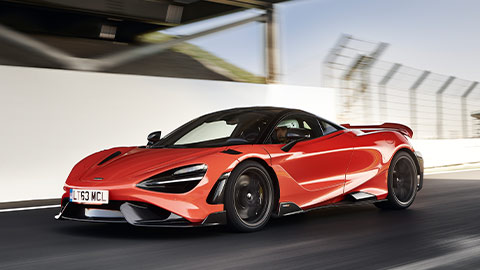 Red McLaren 765LT Driving On Track