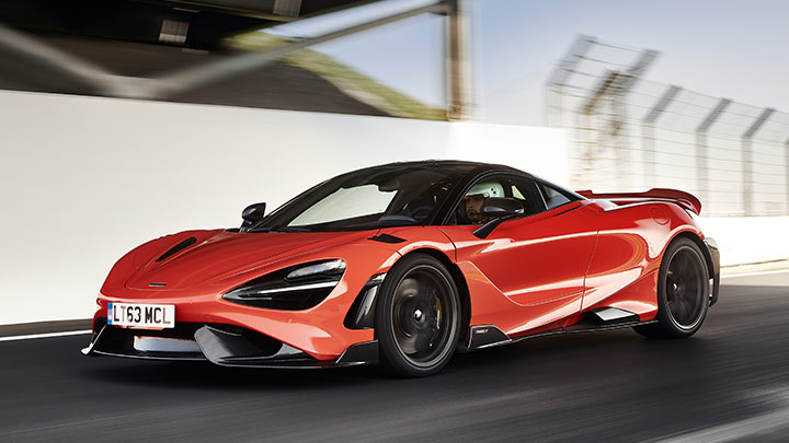 Red McLaren 765LT Driving On Track