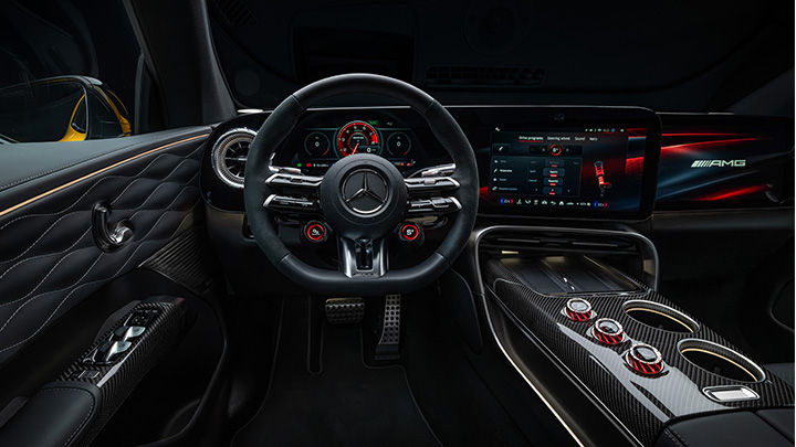 Mercedes AMG GT SUV interior black dashboard