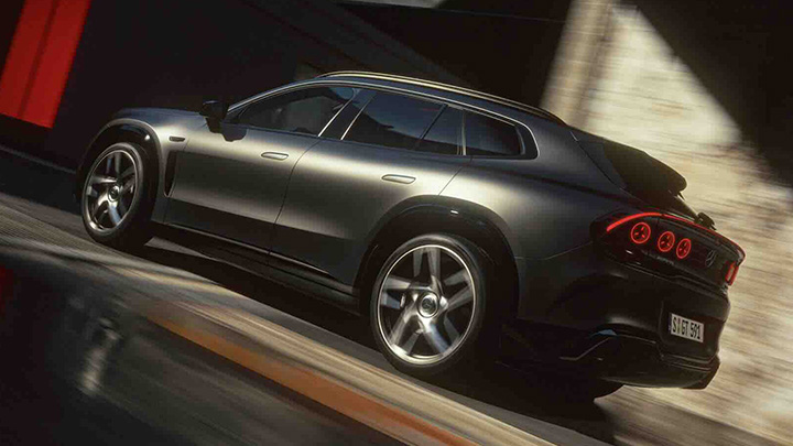 Black Mercedes-AMG GT SUV rear driving