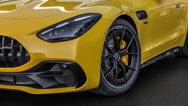 Mercedes-AMG GT Coupe close up yellow
