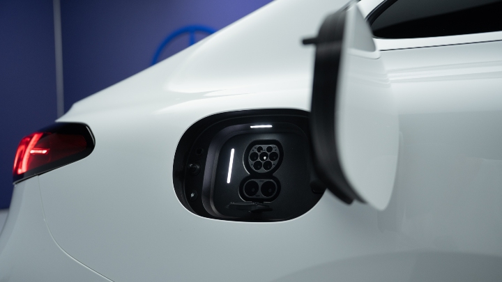 Mercedes-Benz C-Class Electric white charging port