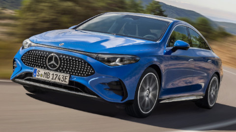 Mercedes-Benz CLA finished in Blue driving