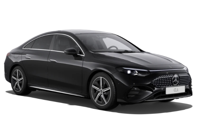 Black Mercedes Benz CLA Electric AMG Line edition trim