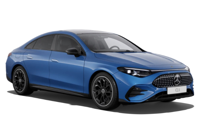 Blue Mercedes Benz CLA Electric AMG Line Premium Plus Edition Trim