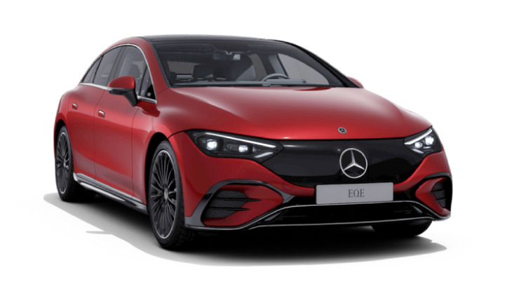 Red EQE 350 AMG-Line Premium Plus by Mercedes EQ