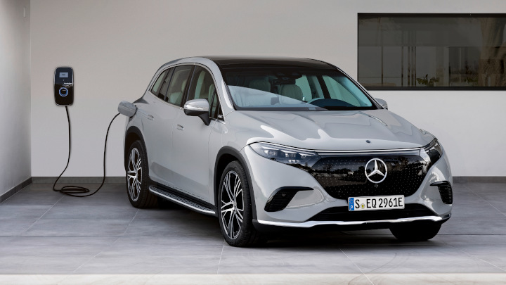 Grey EQS SUV from Mercedes-EQ Exterior Charging