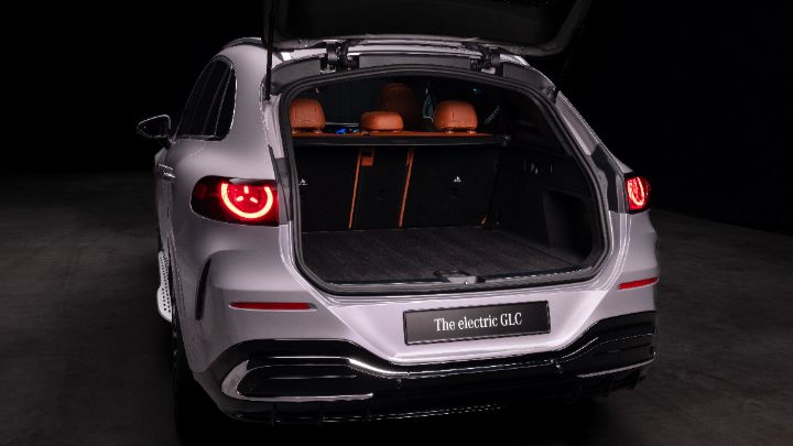 Grey Mercedes Benz GLC rear boot open
