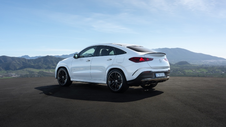 Mercedes-Benz GLE Coupe white rear static