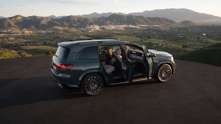 Mercedes Benz GLS side with doors open 
