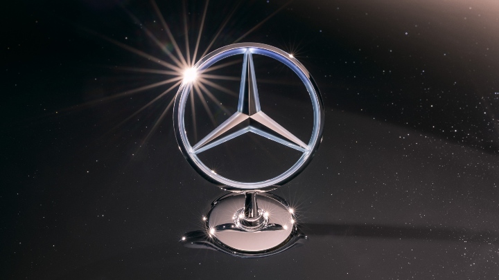 Mercedes-Benz Badge on front of S-Class