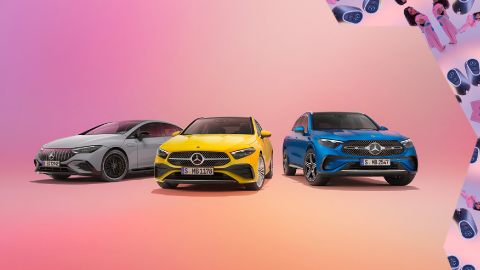 Mercedes-Benz online showroom line up of cars