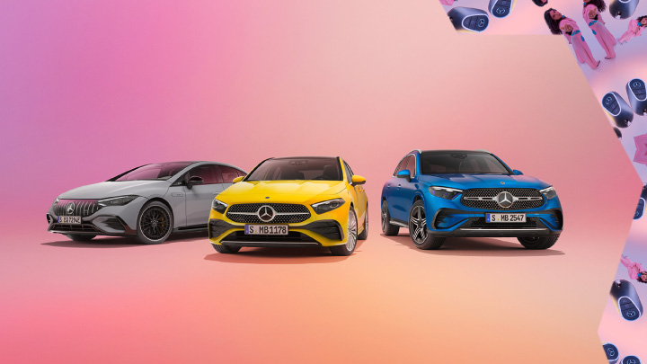 Mercedes-Benz online showroom line up of cars