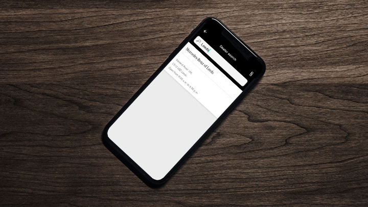 Mercedes Me App, showcasing Stratstone Leeds dealer on screen