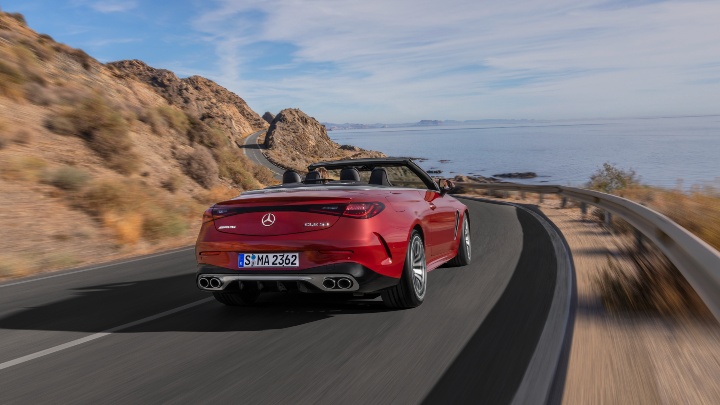 Mercedes-Benz E-Class cabriolet driving