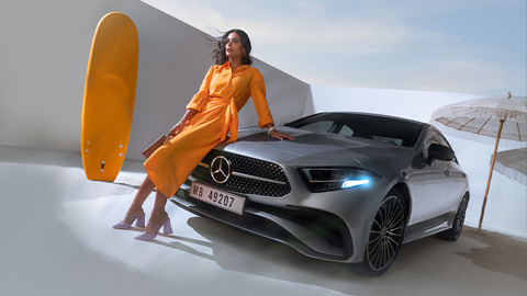 Women Leaning On Bonnet of Silver Mercedes-Benz
